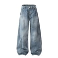 thumbnail image 4 of QHFBli Women Baggy Jeans Mid-Low Waist Boyfriend Streetwear Vintage Jeans Wide Leg Denim Pants, 4 of 4