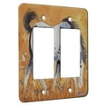 thumbnail image 1 of KuzmarK™ 2 Gang Rocker Wall Plate - Blue Roan Appaloosa Colt with Wildflowers Horse Art by Denise Every, 1 of 1