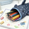 thumbnail image 5 of Hyknon Shark-Shaped Pencil Case Novelty Large Capacity Pencil Pouch with Zipper Portable Canvas Stationery Storage Bag for Classroom College Office Supplies, 5 of 7