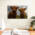 thumbnail image 3 of Elephant Stock Baby Highland Cows Wall Art - Horizontal Canvas Wall Art - Living Room Wall Decor - Animal Canvas - Brown And Blue Decor - 12" x 8", 3 of 8
