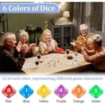 thumbnail image 2 of Juego de 60 dados multicara - Juego de dados acrílicos - Dados de juego D10 - Coloridos - para juegos de mesa, juegos de tablero, juegos de cartas y entretenimiento, 2 of 6