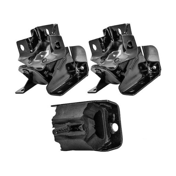 Engine Mount and Transmission Mount Kit - 3 Piece - Compatible with 1999 - 2007 Chevy Silverado 1500 2WD (2007 Old Body Style) 2000 2001 2002 2003 2004 2005 2006