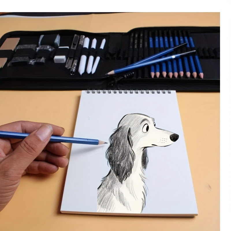 35-Piece Sketching & Charcoal Pencil Set, Complete Drawing Kit with Wood Pencils, Charcoal Pencils & Sticks for Artists