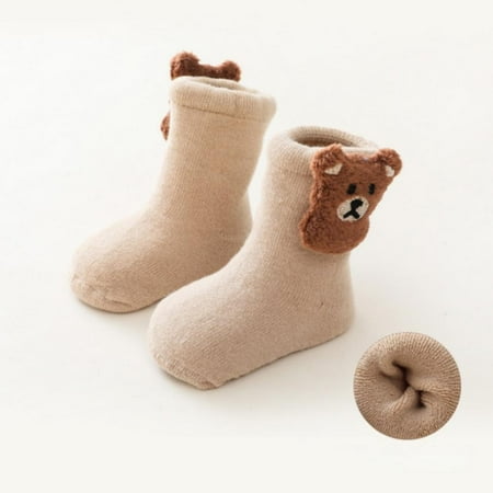 

Leonard Baby Toddler Thick Socks Comfortable Socks Non-slip Home Socks Breathable Elastic Baby Facecloth Warm Floor Socks Warm Soft Slipper Socks 0-5 Years Old