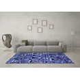 thumbnail image 3 of Ahgly Company Indoor Round Solid Blue Modern Area Rugs, 4' Round, 3 of 4