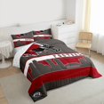 thumbnail image 3 of Homewish Sport City Silhouette Queen Comforter Set,Football Rugby Helmet Bedding Sets,Red Brown Bedding Comforter Set For Bots Kids,Breathable Home Decor Reversible,3 Pieces, 3 of 8