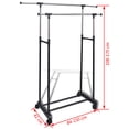 thumbnail image 2 of vidaXL Clothes Rack Black and Silver Stainless Steel, PP Plastic, 2 of 6