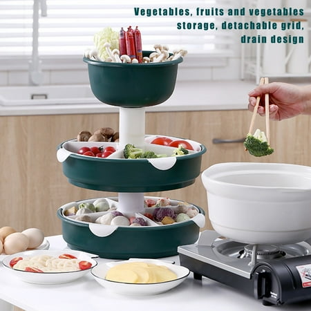 

KI-8jcuD and Basin Double-Layer Ingredients Draining Pot Basket Rotatable Fruit Washing Drain Rack Small Dish Strainer for Rv