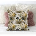 thumbnail image 3 of 16â€ Yellow Black Tropical Zippered Suede Throw Pillow, 3 of 3