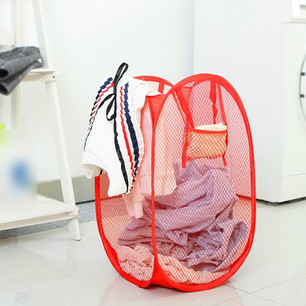 Mesh Popup Laundry Hamper Portable, Durable Handles, Collapsible for