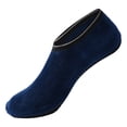 thumbnail image 2 of CXHEGBEJ Slipper Non-Skid Bottom Socks For Womens Warm Soft Fleece Gripper Slipper Non-Slip Velvet Indoor Socks Slippers Thermal Foot Cover for Female Gift Dark Blue XL, 2 of 3