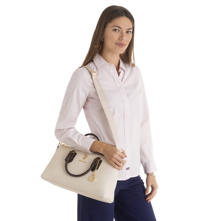 U.S. Polo Assn. Women's Lock Satchel, Ivory photo 2