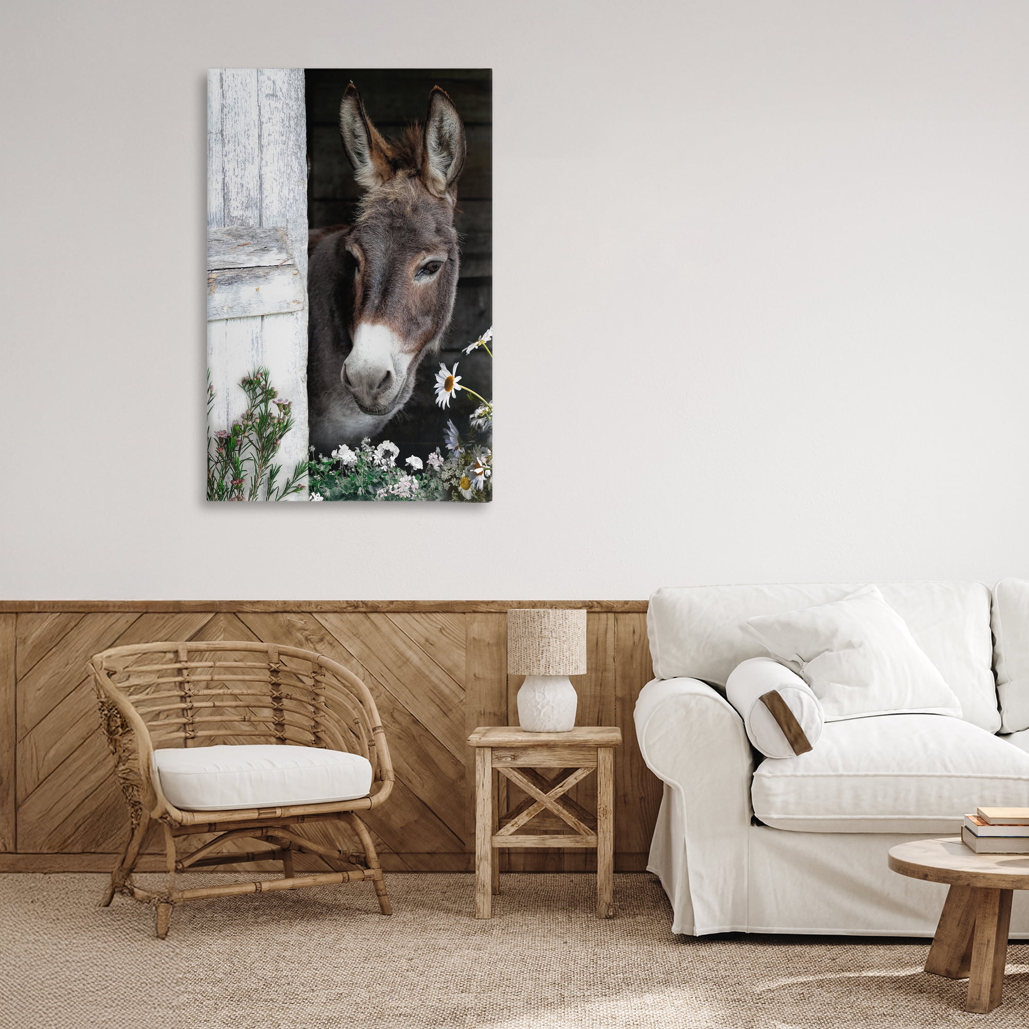 Stupell Industries Gentle Donkey Peering from Barn Canvas Wall Art, design by CAD Designs