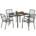 thumbnail image 7 of AECOJOY 5-Piece Outdoor Patio Dining Set with 4 Stackable Patio Dining Chairs and Square Patio Metal Table for Yard Garden Backyard Poolside, Dark Gray, 7 of 7