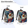 thumbnail image 2 of Easygdp Surreal Bald Eagle Gentleman Durable Canvas Laptop Backpack,Water-Resistant,Adjustable Shoulder Strap,Large Capacity,Lightweight, Fits 15-17in Laptops for School,Work,Travel-Small, 2 of 5