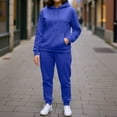 thumbnail image 6 of Fgvctg Sweatsuits Women 2 Piece Outfit Fall Lounge Set Fashion Fleece Sweatsuit Comfy Jogger Sweatpants Oversized Sweatshirts Tracksuits with Pockets Blue XL, 6 of 7