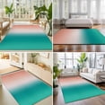 thumbnail image 4 of Area Rugs 3'x5', Teal Pink Ombre Carpet Runner Indoor Outdoor Rugs Home Decor Aesthetic, Contemporary Art Abstract Aesthetics Non Slip Mats Washable Accent Rug for Living Room Bedroom, 4 of 8