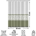 thumbnail image 6 of Boho Shower Curtain for Bathroom Sage Green Leaves Fabric Shower Curtains Stripe Lines Bathtub Decor 72x72inches Waterproof Shower Curtain Set with Hooks, 6 of 6