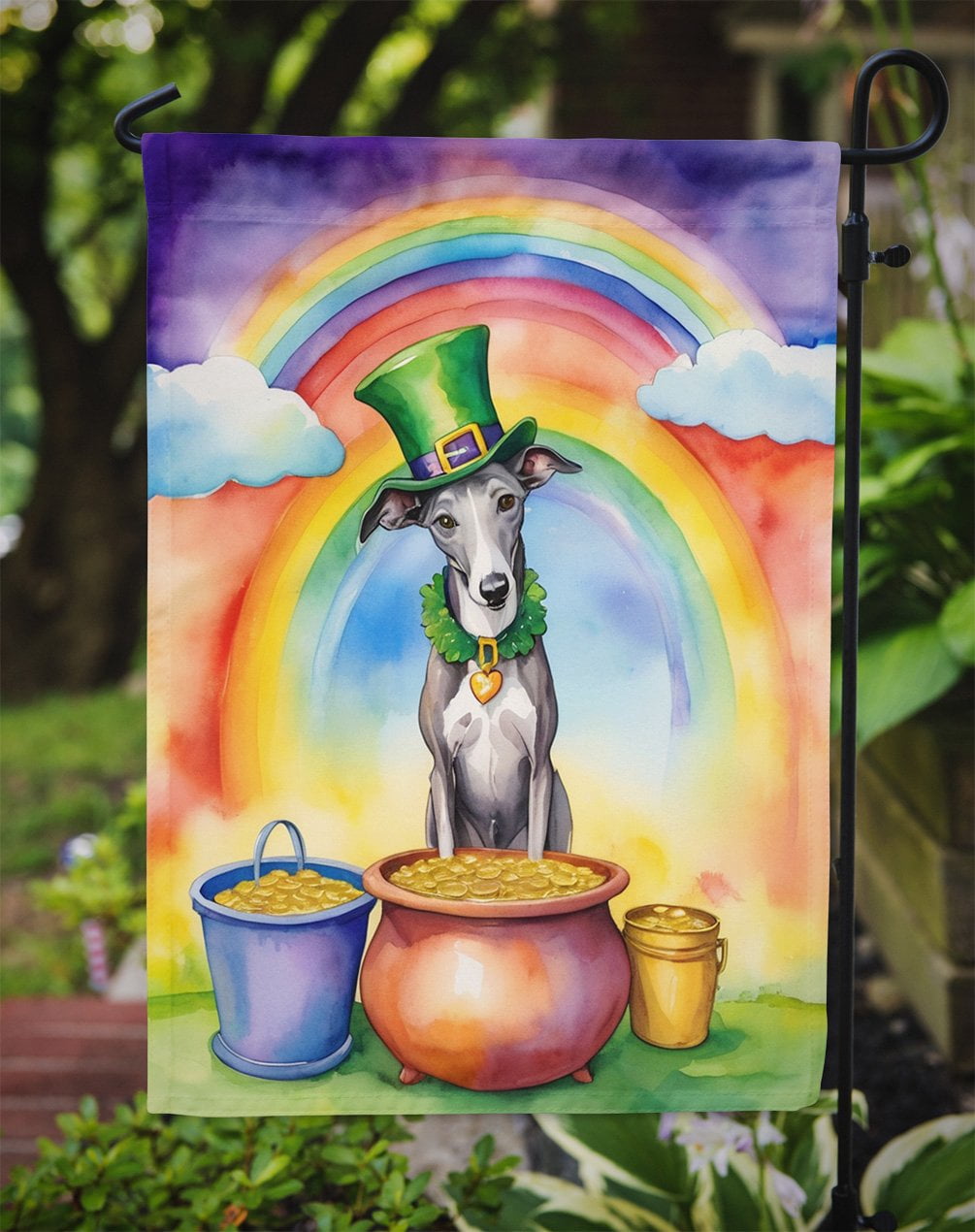 Greyhound St Patrick's Day Garden Flag 11.25 in x 15.5 in