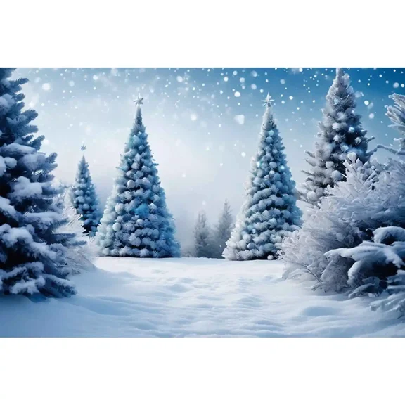 Christmas Tree Photography Backdrops Snow Winter Photo Studio Backgrounds02 Home ration New Year Party Back Drop