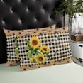 thumbnail image 4 of Sunflower Plaid Throw Pillow Covers, Country Sunshine Star Vintage Bee Black Soft Breathable Pillow Cases with Zipper for Sleeping, King Size Pillowcases for Couch Bed Sofa Chair 20x36 Inches, 4 of 6