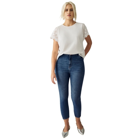Ellos Women's Slim 5-Pocket Denim Capri
