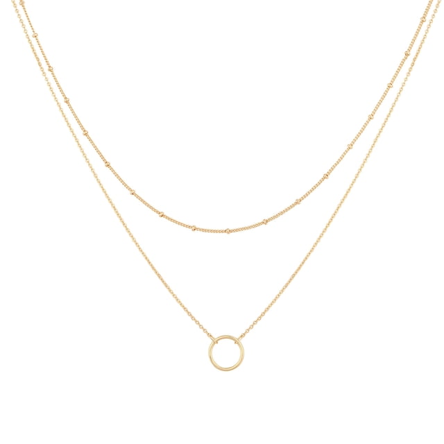 Gargantilla MEVECCO chapada en oro de 18 quilates con capas de oro para mujer