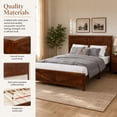 thumbnail image 5 of Miniyam Queen Bed with Barn Door Headboard and Footboard, Farmhouse Wood Platform Bed Frame, Walnut, 5 of 7