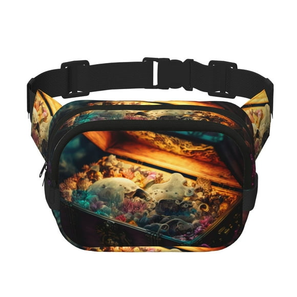 Balery Underwater Treasure Chest Mochila Cinturón para Mujeres y Hombres, Bolsa de Cintura Impermeable de Doble Capa con Correa