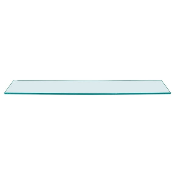 Dulles Glass 6" x 33" Rectangle Floating Glass Shelf - Shelf Only - Tempered - 3/8" Thick - Flat Polished
