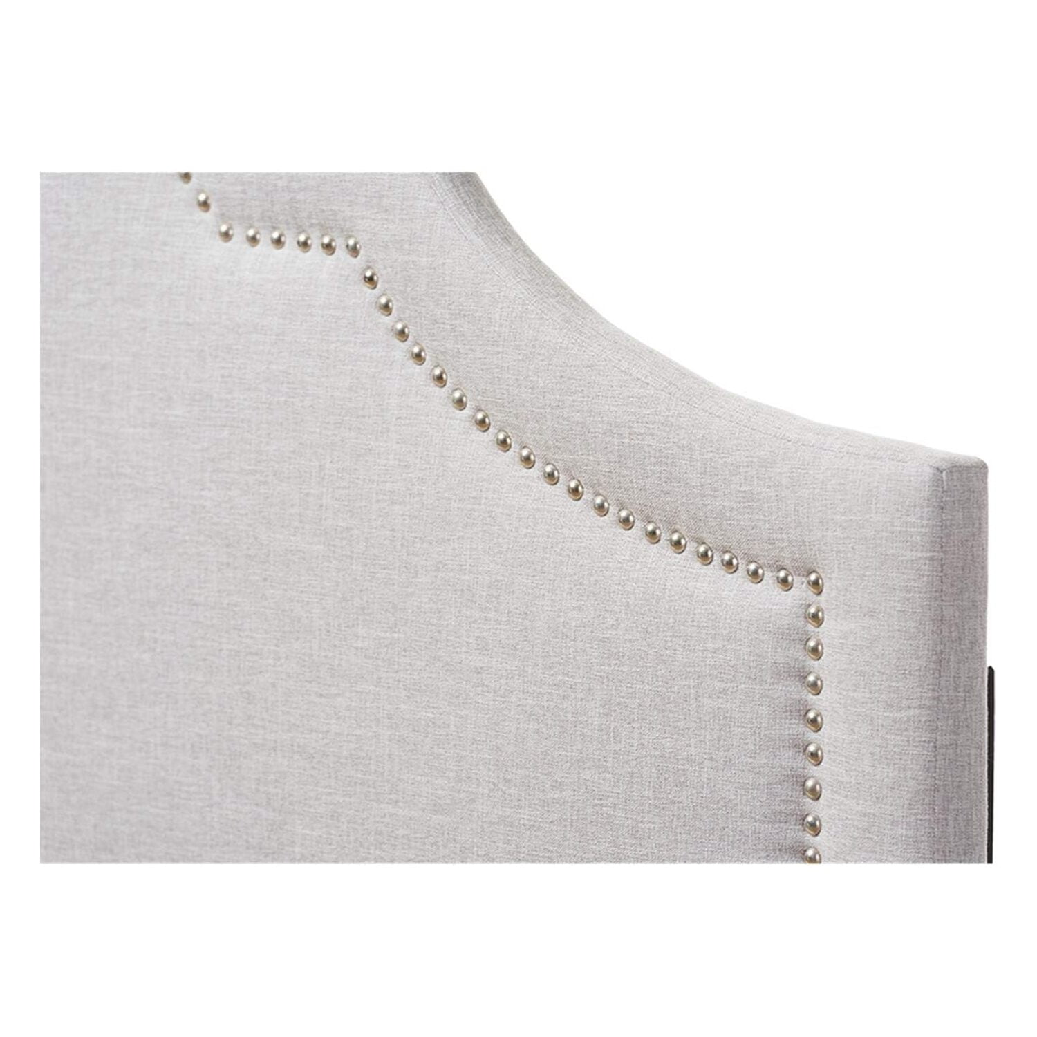 Eclectic Elegance Upholstered Headboard In Wall Mount, Stylish Nail Head Trim Design Headboard, Modern Upholstered Headboard