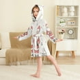 thumbnail image 4 of FORMRS Niños Bathrobe Unisex Hooded Robe Soft Plush Pajamas Sleepwear, Size 10-12T, Beige Christmas Santa, 4 of 7