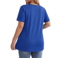thumbnail image 5 of OGLCCG Plus Size Tops for Women Casual Oversized Tshirts for Women Loose Fit V Neck Babydoll Top Summer Basic Tees L-5XL, 5 of 6