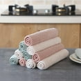 thumbnail image 2 of Scouring Pad Kitchen Coral Fleece Rags Thick Non-Stick Oil Cleaning Cloth Double-Layer Dish Towel Absorbent Hand Towels, 2 of 6