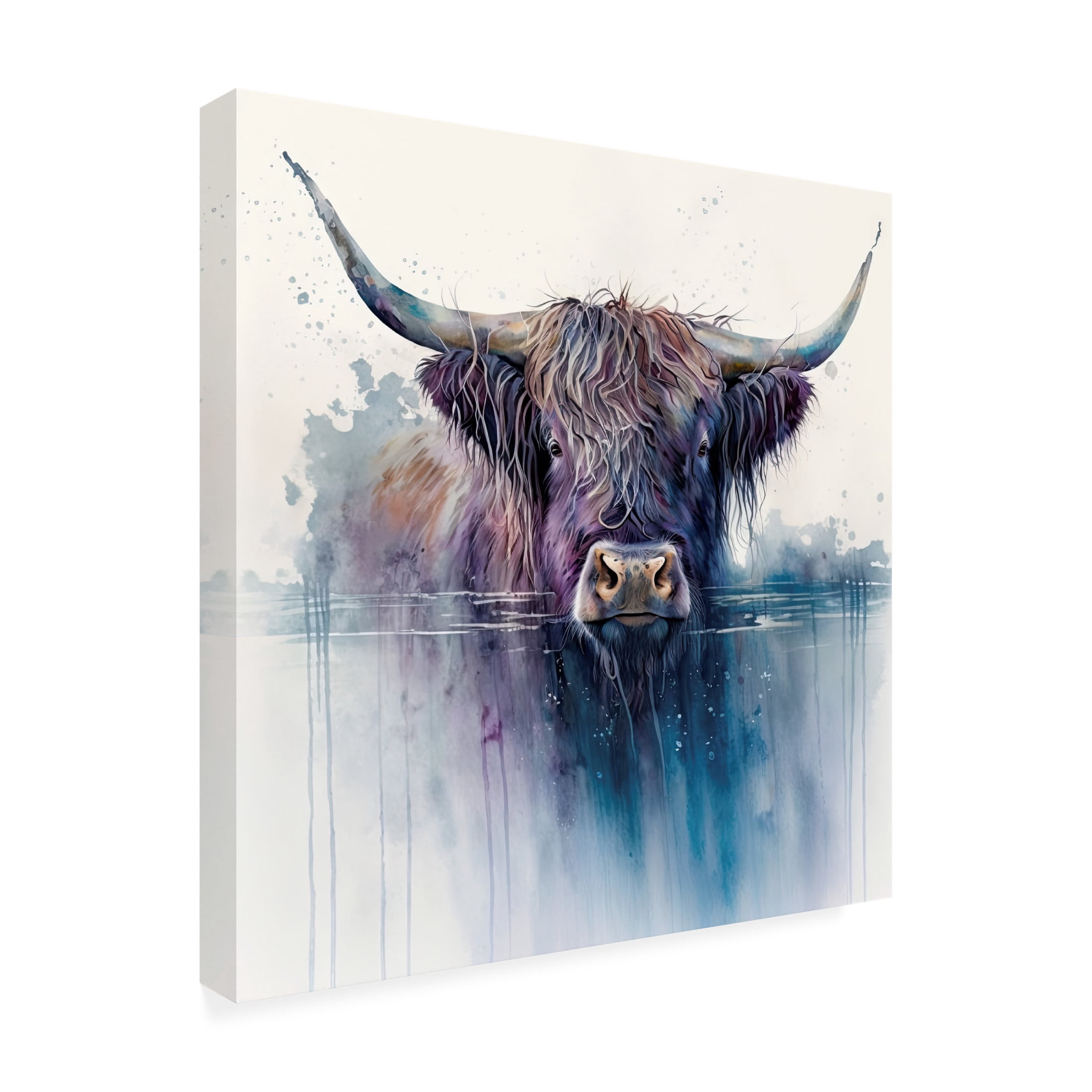 Canvas Wall Art - The Golden Valley 'Blue' Wall Art for Living Room, Bedroom, or Office Décor by Trademark Fine Art - 24 x 24 Inches