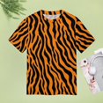 thumbnail image 4 of Animal Print Patterns Womens Tops Women's Fashion Casual Short Sleeve Flower Print Round Neck Pullover Top Blouse, 4 of 6