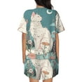 thumbnail image 6 of Fotbe Celestial Cat And Flowers Print Pajama Set for Women 2 Piece Loungewear Short Sleeve Tops and Shorts Set Soft Sleepwear-3X-Large, 6 of 7