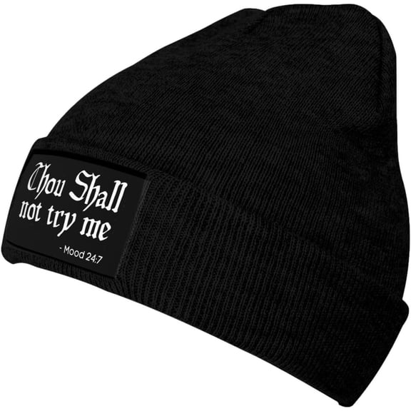 Thou Shall Not Try Me Mood Winter Beanie Hat Men WomenBlack Knit Slouchy Beanies Skull Warm Cap