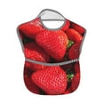 thumbnail image 2 of Susaid Strawberry Red Print Bibs for Babies Toddlers Adjustable Waterproof Free Soft Durable Bibs for eating with Large Pocket Food Catcher, 2 of 8