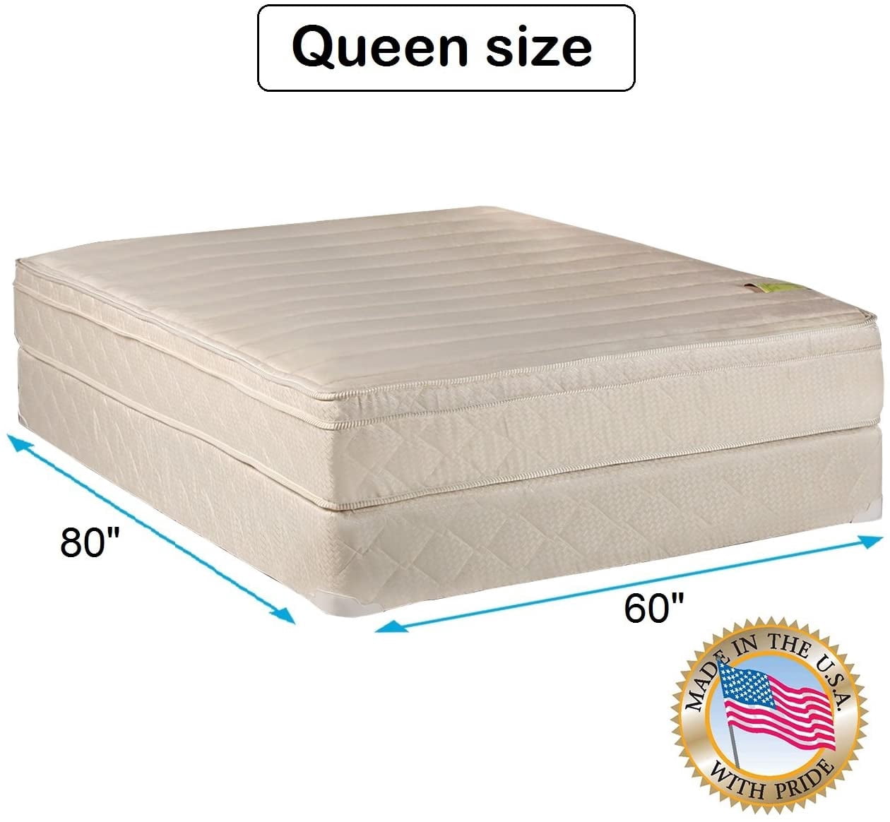 Dream Solutions USA 11" Innerspring Mattress and Box Spring Set, Queen