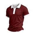 thumbnail image 5 of Breeze Polo Shirts for Men Color Block Henley Short Sleeve T Shirts Causal Athletic Golf Tees, 3XL, 5 of 7