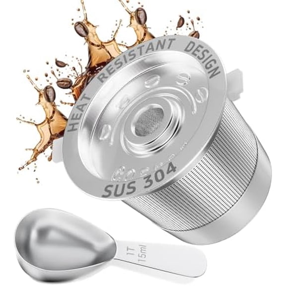 1 Pack Reusable K Cup for Keurig 1.0, Stainless Steel Reusable K Cups for Keurig 1 Prong Coffee Maker K Cup Reusable Coffee Pods with Heat Resistant Handles and Scoop, NO BPA