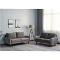 thumbnail image 6 of JERFIT Modern Gray Loveseat Sofa with Solid Wood Frame, Plush Microfiber Fabric for Cozy Living Room, Bedroom, 6 of 7