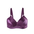 thumbnail image 2 of SOSTEN CHIC Mujeres Cómodo Suave Elástico Básico de Cobertura Completa Sin Aros Sin Alambres Sostenes de Uso Diario 3 Pcs Rayas Moradas 42/95 Ajuste 38B 38C, 2 of 7