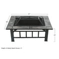 Pure Garden Fire Pit Set, Wood Burning Pit Includes Screen, Cover and Log Poker Great for