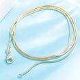thumbnail image 2 of Gold Necklace Pro designed for Women 18K Gold Plated Pure 925 Sterling Silver Mariner Chain Necklaces Flat Surface Laser Cut Chain Simple Choker Necklace for Her 1mm Clavicle Chain 22 in[m218], 2 of 2