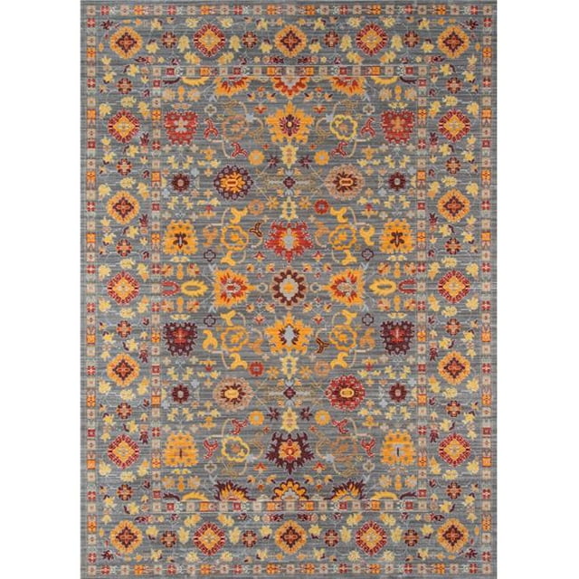 Momeni PETRAPE-03GRY2339 Petra Turkish Machine Made Area Rug, Grey - 2 ft. 3 in. x 3 ft. 9 in.