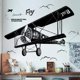 thumbnail image 1 of Vinilo decorativo ZHAOCHENG DIBUJO DE AVIÓN negro 130x93 cm, 1 of 5