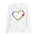 thumbnail image 4 of Wycnly Valentines Day Shirt Spring Tops for Women Loose Long Sleeve Round Neck Casual Pullover Blouses Valentines Trendy Dog Paws Heart Print Tshirts Weekly, 4 of 5