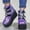 Purple, variant on Miluxas Platform Wedge Ankle Booties Women Round Toe Lace up High Heel Combat Boots Purple 10.5(43)